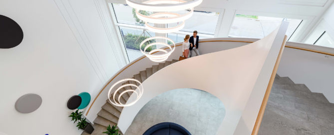 Modern stairs in the Holiday Inn Express Regensburg