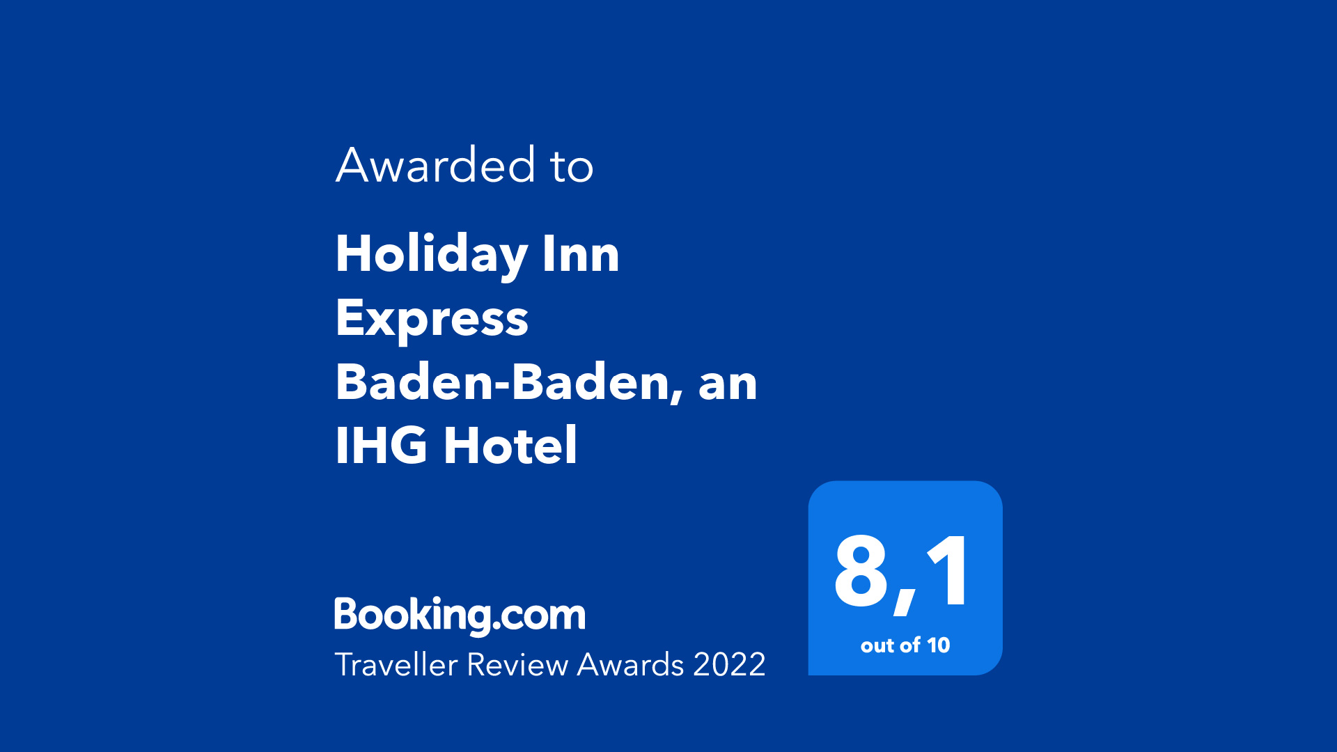 Holiday Inn Express Baden-Baden: Traveller Review Award 2022